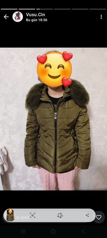 Üst geyimləri: Qadın üçün qış gödəkçəsi.Raz -Xl - Rəng: zeytun-yaşıl - Material — 2