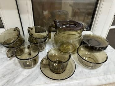 samsunq servis: Çay dəsti, rəng - Boz, Şüşə — 2