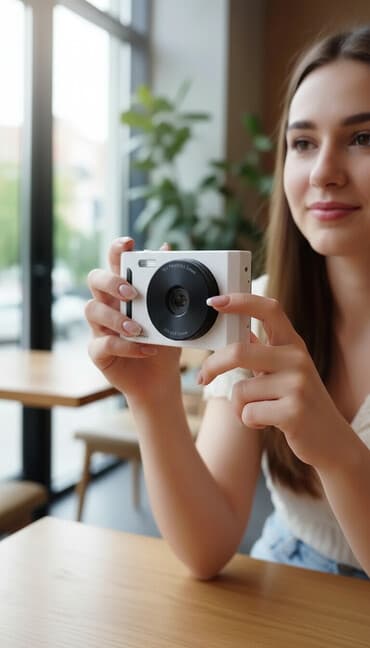 Видеокамеры: Kompakt rəqəmsal fotoaparat - Rəng: Ağ gövdə, qara obyektiv - 50.0 — 1