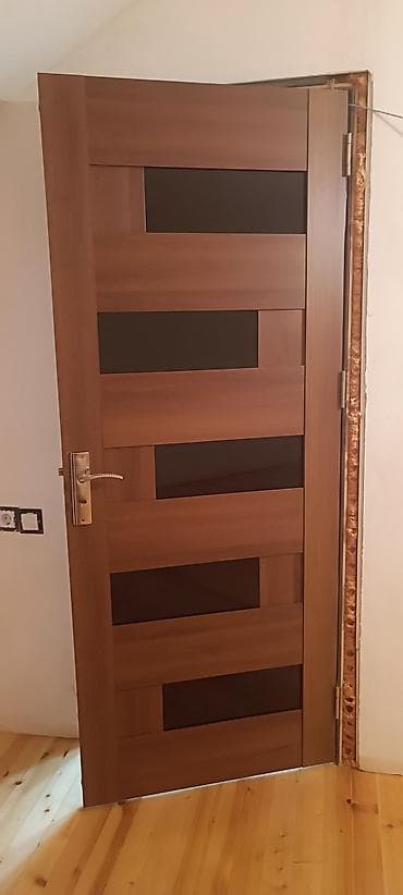 Сантехника: Müasir dizaynlı otaq qapısı - Material: ağac teksturalı MDF/laminat — 2