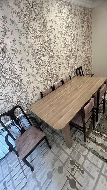 modern metbex mebelleri: Qonaq otağı üçün, Açılan, Dördbucaq masa, 8 stul — 1