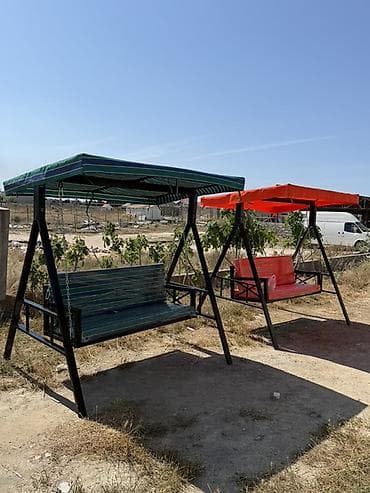 bag mebelleri: Divan-yelləncək, Zontikli, Metal — 2