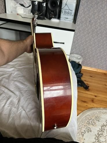 gitara balaca: AXE akustik gitar - Korpus: kəsikli (cutaway) dizayn, günəşbatımı — 4