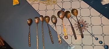 pul kolleksiyası: Antik dekorativ çay qaşıqları dəsti - Miqdarı: 9 ədəd - Material — 2