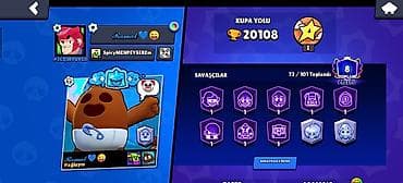 Brawl Stars hesabı – trophy road 20,108 kupa, prestij 1 - 72/101