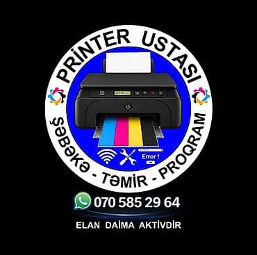 🖨️Epson, Canon, Hp printerlərin təmiri ❗Xəta kodların həll olunması