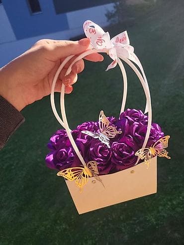 Süni güllər: Qırmızı və çəhrayı qızılgül buketləri – dekorativ kompozisiyalar - — 7
