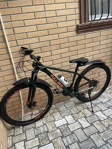 elektrik velosipedler: FULL BIKE dağ velosipedi - Güclü və yüngül metal karkas, yaşıl-qara — 1