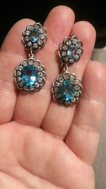 isbartivni desdleri: Комплект из серебра с голубым топазом из Индии — 4