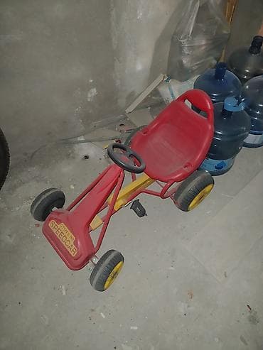4 teker velosiped: Uşaq pedallı kart – GToys 88 SPEEDCAR - Rəng: qırmızı/göyərti-sarı — 3