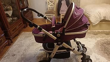 Коляски: Uşaq arabası – bənövşəyi rəng, alüminium karkaslı, 4 təkərli — 2