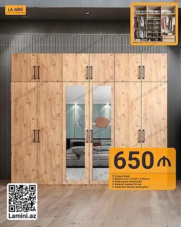 bal: 6 qapılı paltar dolabı – La Mini - Ölçülər: D 47 × H 250 × U 240 sm - — 1