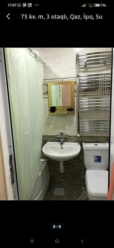 bakixanov kiraye evler 2025: 75 kv. m, 3 otaqlı, Qaz — 5