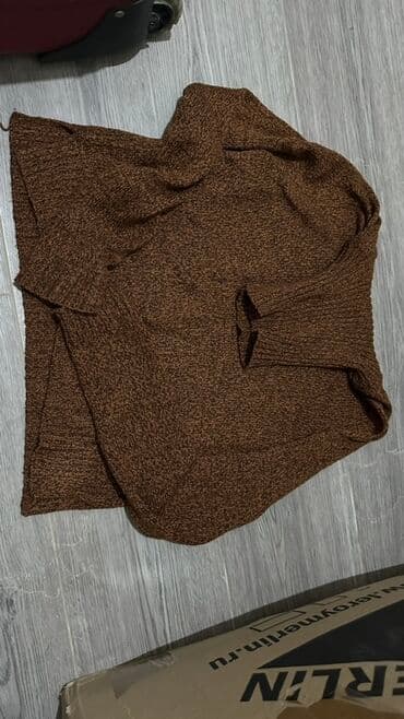 yarpaq uzuk gumus: Sviter, M, rəng - Qəhvəyi — 1