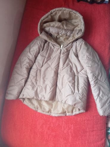 dəri pencək: Bej rəngli qadın/kids puff şişmə kurtka - Kapüşonlu, isti doldurmalı - — 1