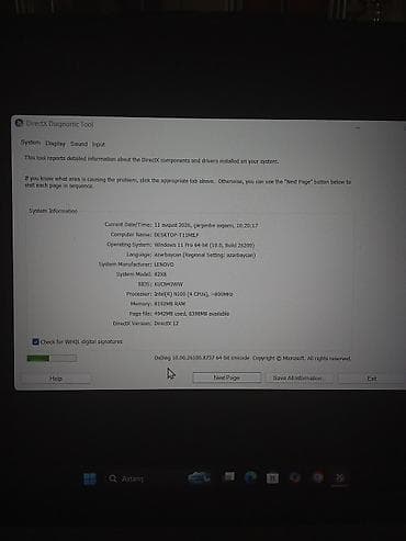 komputer ekran şəkilləri yüklə: Lenovo noutbuk - Model: 82XB (IdeaPad seriyası) - Prosessor: Intel — 4