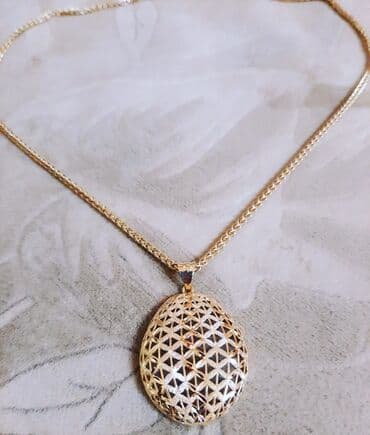 kişi üzükleri qızıl: Dəstə daxildir: Boyunbağı, Kulon, Sep, Sarı qızıl, 750 Əyar, 11600 g — 3