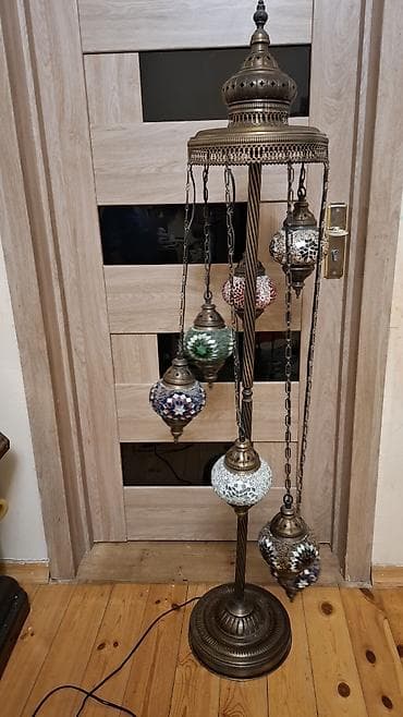 neon işiqlar: Türk üslubunda mozaika şüşəli döşəmə lampası. - Dizayn: Antik bürünc — 2