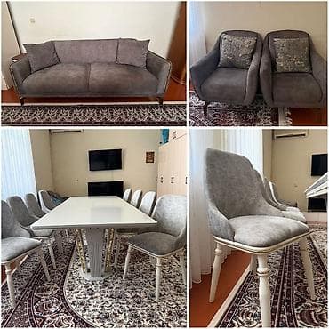 Bir evden satis‼️Masa desti 8 stulla ve divan kreslo.qiymet 1450
