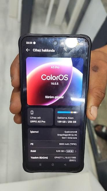 sim racing: Oppo A5 Pro, 256 GB, rəng - Boz, İki sim kartlı — 2