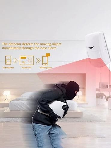 RF 433 Məhsul Növü PIR Sensoru aşkarlama diapazonu 12M 110 dərəcə