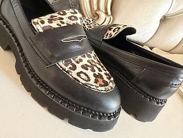 Şəxsi əşyalar: Qadın loaferləri – qalın platformalı, leopard naxışlı üst hissə - — 3