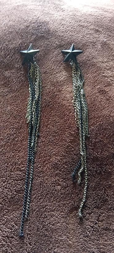 car wash: Ulduz formalı uzun sırğalar - Dizayn: Hər sırğada parlaq qara ulduz — 1