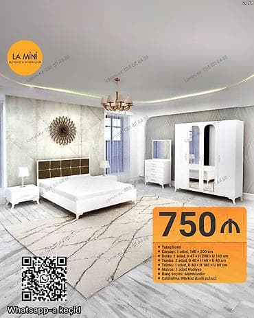 Yataq Dəsti – LA MINI Tərkibi və ölçülər: - Çarpayı: 1 ədəd, 160 ×