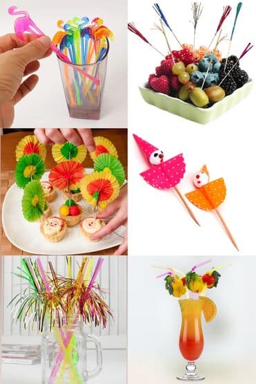 Yeni il oyuncaqları və bəzəkləri: Muxtalif Party kecirtmek ucun stol bezekleri. Koktel aksesuarlari — 2