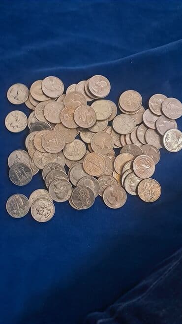 qerbli qəpik: ABŞ sikkələri – qarışıq lot - Növ və nominalar: quarter dollar (25¢) — 12