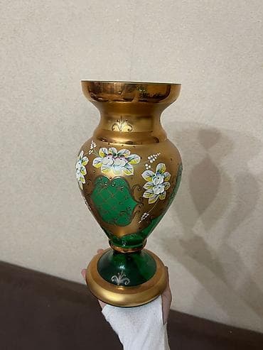 versace servis: Bədii şüşə dekor dəsti - Material: qalın şüşə - Üstlük: parlaq qızılı — 2