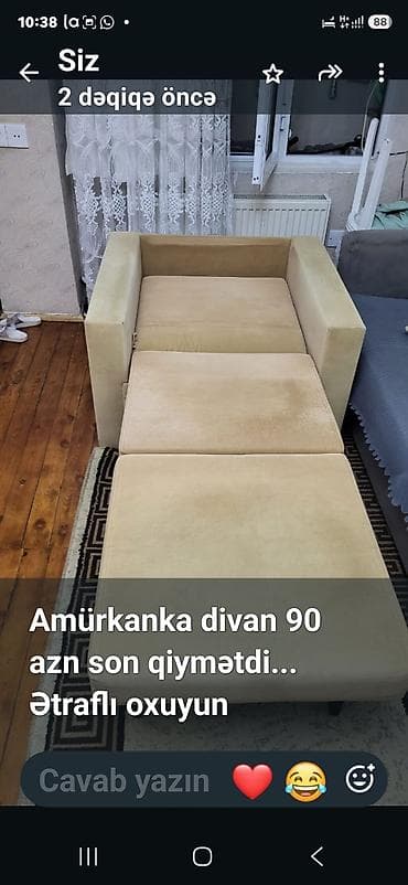 divan krislo: Amürkanka divan 90 azn son qiymətdi açlb yataq olur Xırdalan7878da — 1