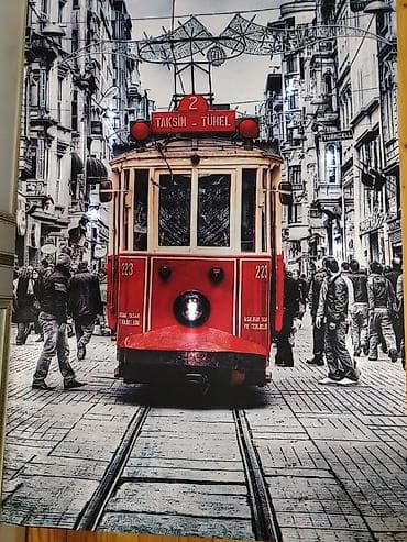 plasdik qapi pencere: LED işıqlı divar tabloları – İstanbul mövzusu - Mövzu: Taksim–Tünel — 1