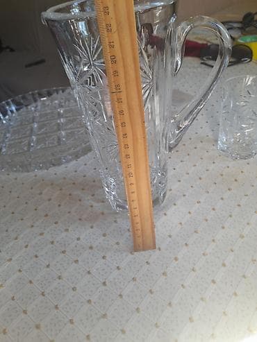 divar saat şəkilləri: Kəsilmiş naxışlı xrustal dəst 40 - Dəst tərkibi: 1 ədəd tutacaqlı — 3