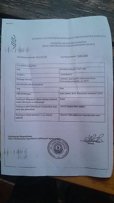 saatlar type 0: Məhsul: MANÜC – 100% təbii alaqanqal toxumu yağı (soyuq sıxım) — 2