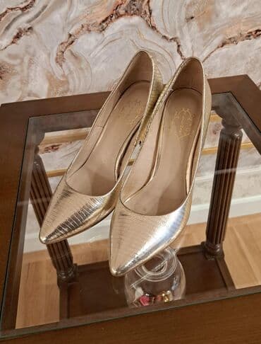 женские золотистые туфли: Tuflilər, Ölçü: 37, rəng - Qızılı, İşlənmiş — 3