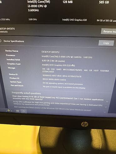 microsoft surface pro: Lenovo IdeaCentre stolüstü kompüter - Prosessor: Intel Core i3‑8100 — 3