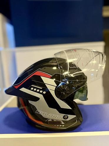 motor c50: Motosiklet dəbilqəsi – açıq tip, BK loqolu, qrafik dizaynlı — 4