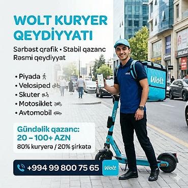 ingilis az tercume: Sürücü-kuryer tələb olunur, Şəxsi nəqliyyat vasitəsi ilə, Gündəlik ödəniş, Təcrübəsiz — 1