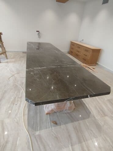 Стулья: Нераскладной, Мрамор, Прямоугольный стол — 1