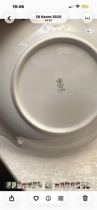 Otaq bitkiləri: Tort və şiriniyyat qabı, rəng - Ağ, Farfor — 3