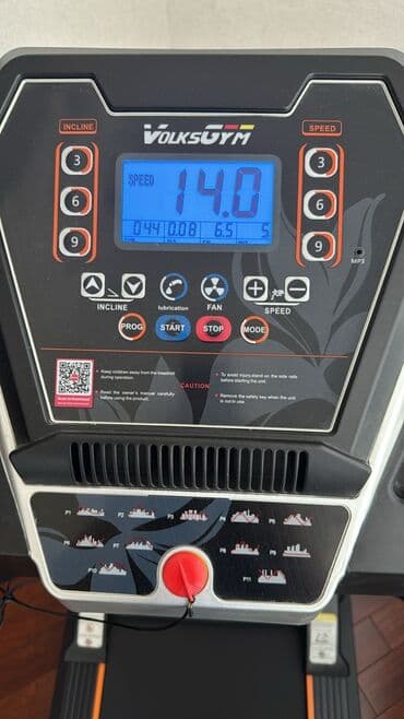 Turniklər və bruslar: VOLKSGYM qaçış trenajoru - Rəqəmsal LCD ekran: sürət, vaxt, məsafə — 4