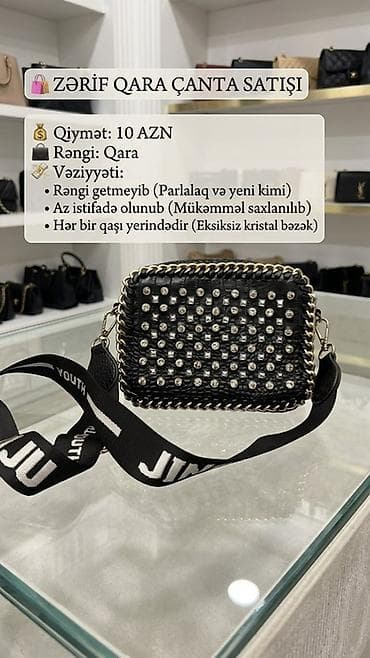 Zərif qara çanta - Qiymət: 10 AZN - Rəng: Qara Xüsusiyyətlər: - Ön