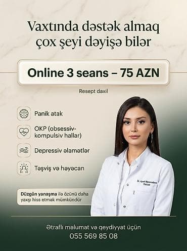 Psixiatrik dəstək üzrə onlayn konsultasiya paketi - 3 onlayn seans –