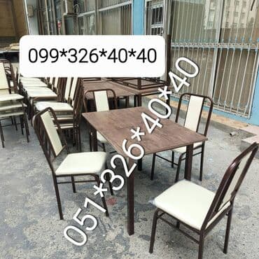 Masa və oturacaq dəstləri: Mətbəx üçün, Yeni, Açılmayan, Kvadrat masa, 4 stul — 24