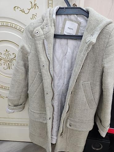 Paltolar: Mango Kids qız uşaq üçün qış palto - Brend: MANGO Kids - Rəng: açıq — 1