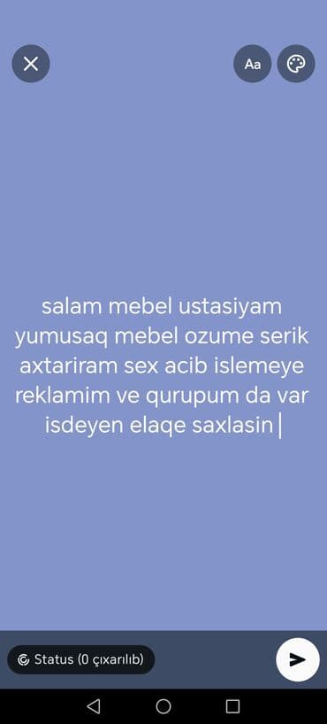 Salam mebel ustasiyam usta lazim olsa ve kiminse obyekdi varsa serik — 2