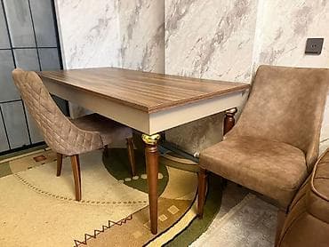 Qonaq otağı üçün, Açılan, Dördbucaq masa, 6 stul