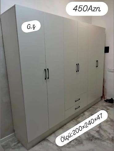 Düz dolab, Yataq otağı üçün, Paltar üçün, 6 qapı