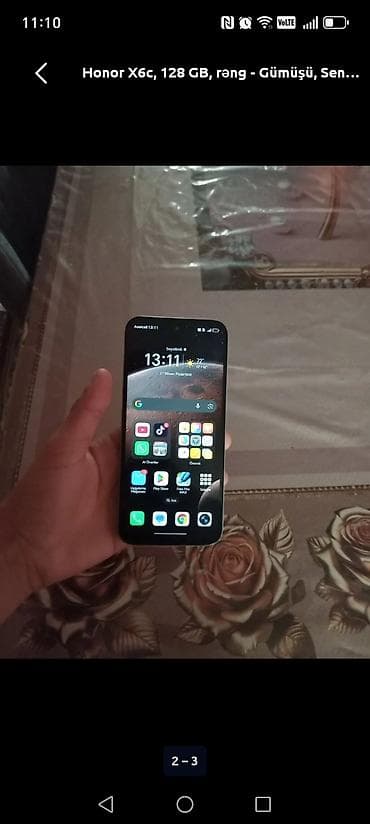 video light: Honor X6c, 128 GB, rəng - Qara, Sensor — 1